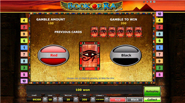Book of Ra Deluxe Gamble-Funktion